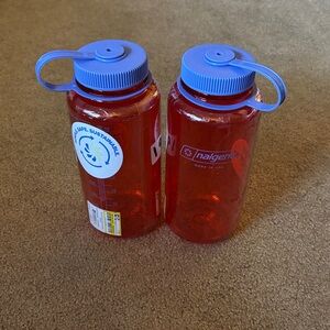 Red Nalgene Water Bottles - Set of 2